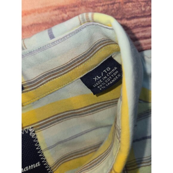 Tommy Bahama Mens Yellow & Blue Plaid Short Sleeve Shirt XL - Picture 6 of 9